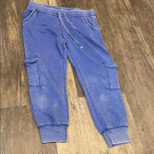 blue cargo joggers